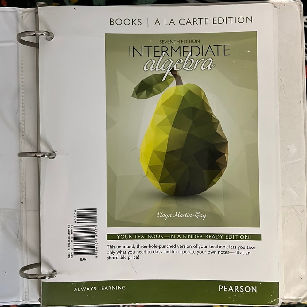 Intermediate algebra Pearson 7th edition